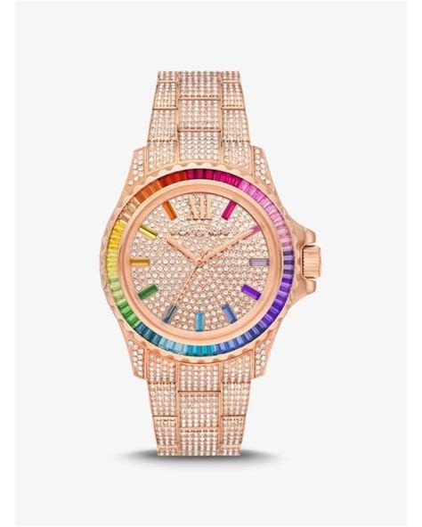 michael kors limited edition watch pride|Michael Kors rainbow pave watch.